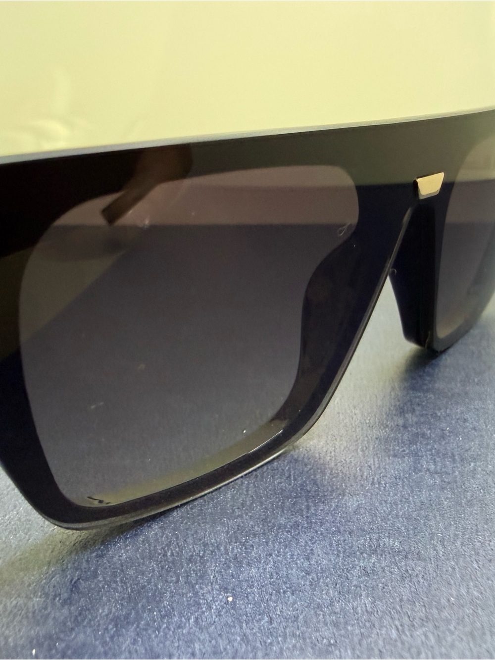 Black Oversized Sunglasses with Red Accent